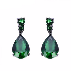 Water Drop Green Earrings