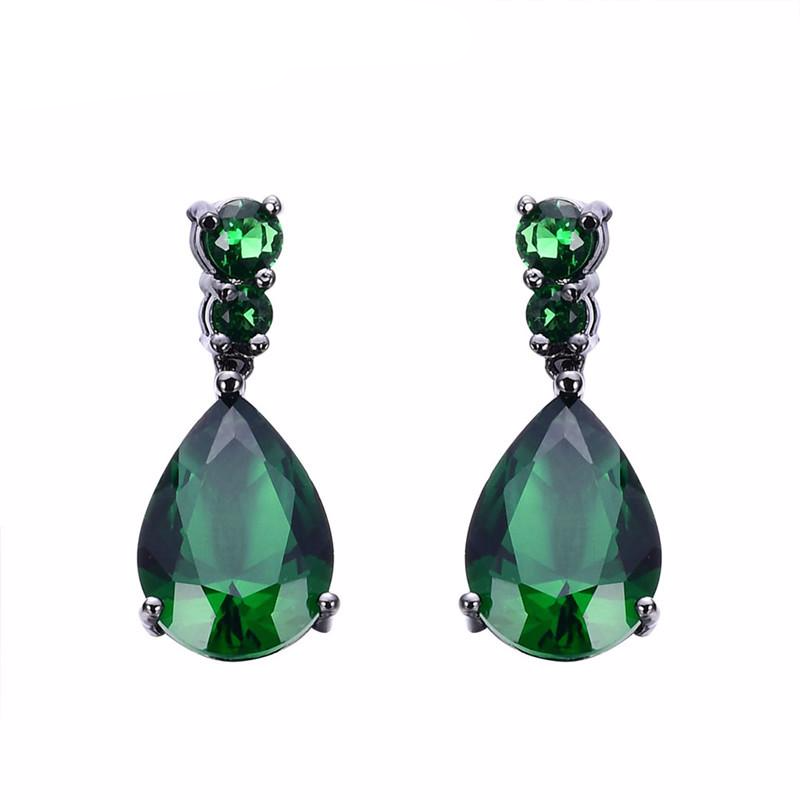 Water Drop Green Earrings