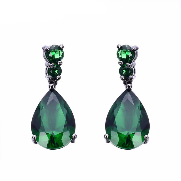 Water Drop Green Earrings