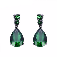 Water Drop Green Earrings