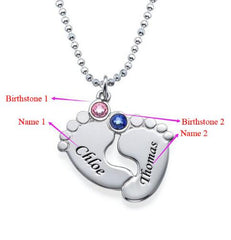 Engraved  Birthstone Necklaces