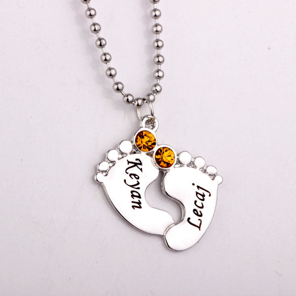 Engraved  Birthstone Necklaces