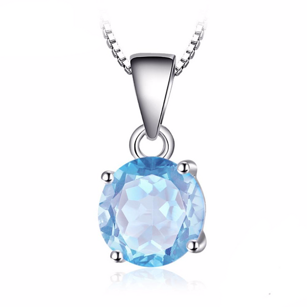 Blue Topaz Birthstone Necklace